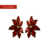 B858 - Brinco Maria Flor resinada red banho cor dourado - comprar online