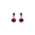 B866 - Brinco Laiza vermelho siam banho cor prateado