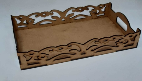 Bandeja Floral Retangular com Alça P - ft109