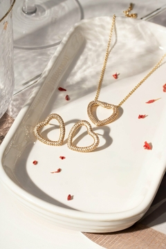 Conjunto Zirconia Coração Champagne