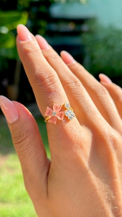 Anel Fusion Podange Zirconia Clover