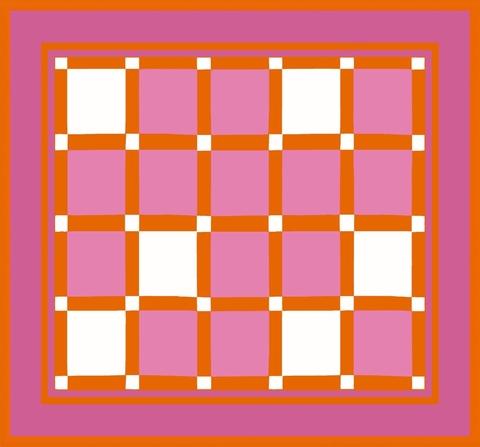 Lenço Quadrados - Rosa e Laranja