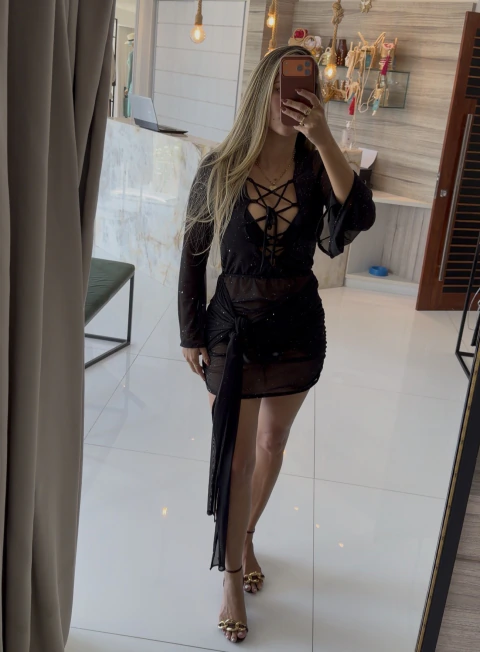 Vestido Buho Ilumini - Preto