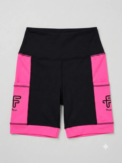 SHORT FEMININO COMPRESSÃO 2 BOLSO FITNESSTOP CORE POLIAMIDA - ROSA