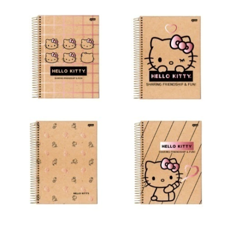 CADERNETA ESPIRAL 1/8 – HELLO KITTY KRAFT 80F - JANDAIA