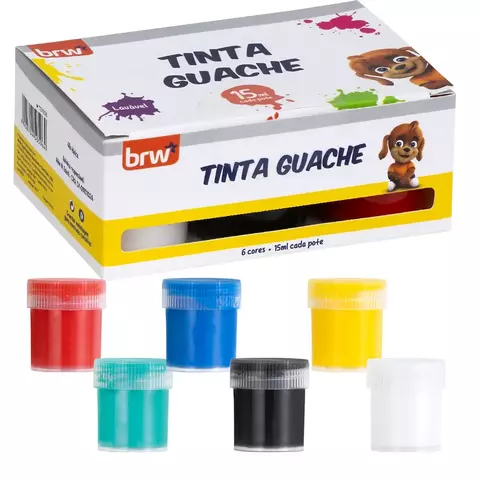 Tinta Guache 15ML - 6 CORES BÁSICAS - BRW