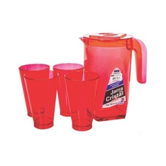 JARRA CRISTAL 2LTS E 4 COPOS 400ML COLOR