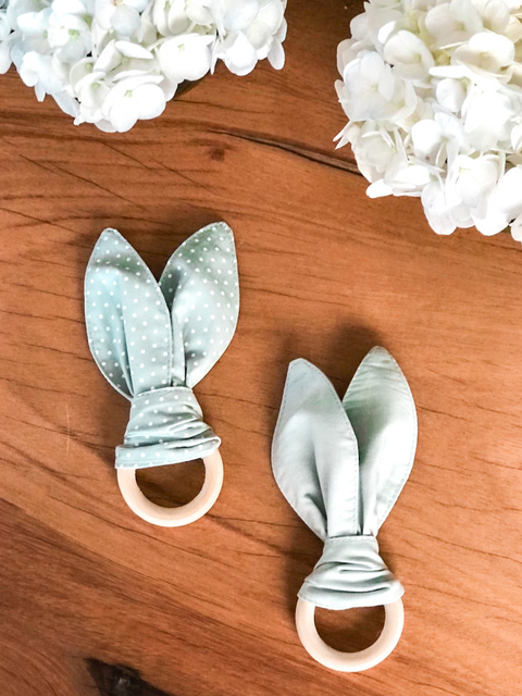 Porta Guardanapo Coelhinho Duplaface Poá Verde Malva