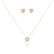 Conjunto com pingente de coração com zircônia folheado a ouro 18k