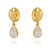 Brinco argolinha lisa com gota cristal folheado a ouro 18k - comprar online