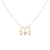Colar duas meninas cravejado com zircônias folheado a ouro 18k