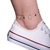Tornozeleira borboleta pedra preta folheada a ouro 18k - comprar online