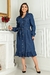 Vestido Moda Evangélico Jeans Com Elastano Evasê Diane