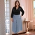 Saia Feminina Moda Evangélica Social plussize prega frontal - comprar online
