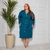 Vestido Moda Evangelica Sobrevest Manga Longa PlusSize Ana