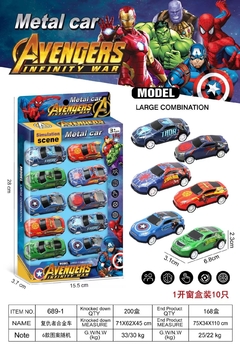 auto metal Coche de retroceso de dibujos animados 回力铁车x10