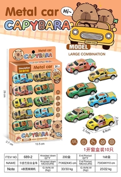 auto metal Coche de retroceso de dibujos animados 回力铁车x10