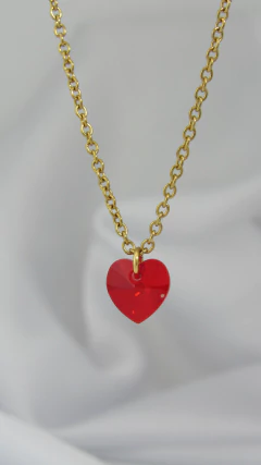 Cadena corazón swaroski rojo - LA BIJOUTERIA