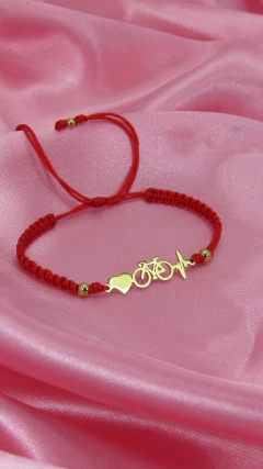 Pulsera corazón, bici, electrocardiograma en rojo - comprar online