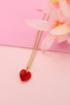 Cadena corazón swaroski rojo en internet
