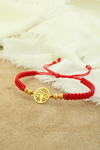 Pulsera árbol de la vida liso en rojo