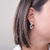 Brinco Gota Fixa Lisa Gota Cravejada Pendente - comprar online