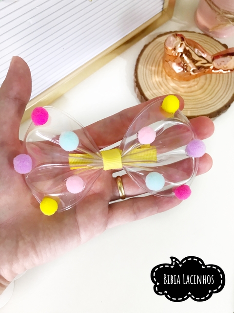 Laço Crystal Pompom