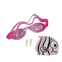 Antiparras De Natacion + Gorras Silicona + Tapon Infantil - Stick Argentina