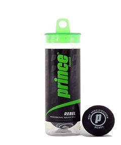 Pelotas Squash Prince Rebel Doble Punto Amarillo PACK X3