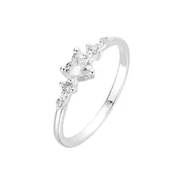 Anillo de plata, corazon con cubics - comprar online