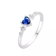 Anillo de plata, corazon con cubics - comprar online