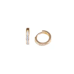 Aros de Oro 18k modelo Argolla con cubics - comprar online