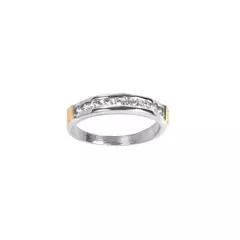 Anillo de Plata y Oro, medio sin fin con cubics - comprar online