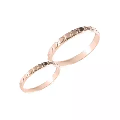 Alianzas de Oro 18k corazones en relieve (A116) - comprar online