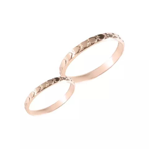 Alianzas de Oro 18k corazones en relieve (A116) - comprar online