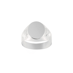 Anillo sello oval de Plata 925, grabado a los costados - comprar online