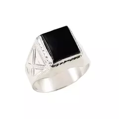 Anillo de Plata Hombre con Piedra (A819P) - comprar online