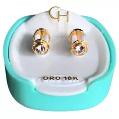 Aros Abridores Oro 18k Marca Ch, Strass blanco - comprar online