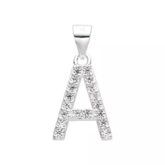 Dije Plata 925 Letra A con cubics - comprar online