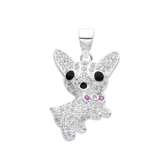 Dije Plata 925 Perro con cubics