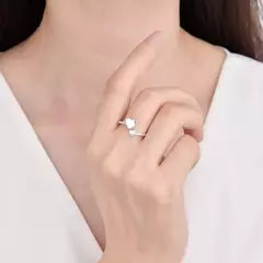Anillo de Plata 925, dos corazones - 1,40g en internet