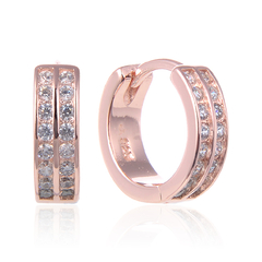 Aros Plata 925 enchapados, Huggies con Cubics - 3,70g