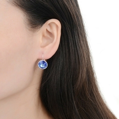 Aros Plata 925 con cierre brisura y cubic color - 4,60g en internet