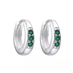Aros Plata 925, Huggies con cubics 12mm - 2,35g - comprar online