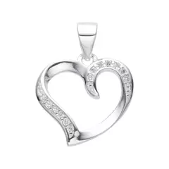 Dije Plata 925, Corazón con cubics - 1,30g - comprar online