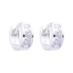 Aros Plata 925, Huggies con cubics 9mm - 1,65g - comprar online
