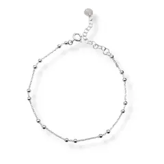 Pulsera de Plata 925, con bolitas -2g