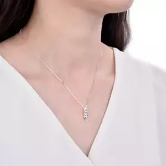 Cadena con dije de gato, plata 925 3.50g - comprar online