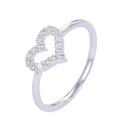 Anillo Plata 925 Corazón con cubics - 1,60g - comprar online