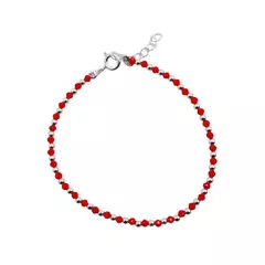 Pulsera de Plata 925 con cristales color rojo - 2,35g - comprar online